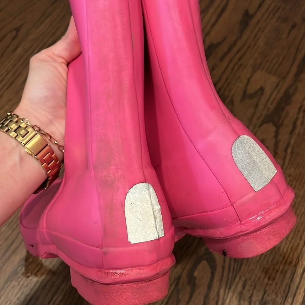 Hunter boots pink